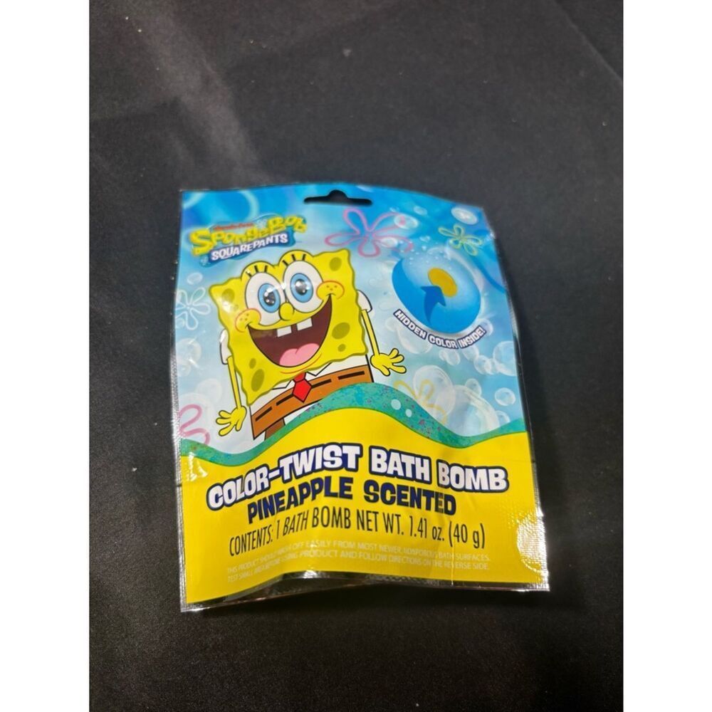 2 New SpongeBob SquarePants Color-Twist Pineapple Scented Bath Bomb